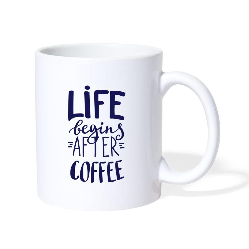 Life Begins After Coffee Mug Design - white