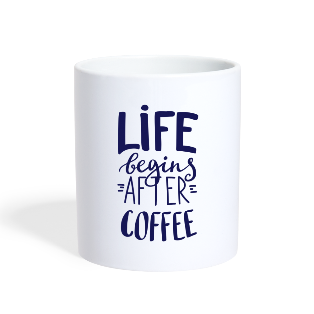 Life Begins After Coffee Mug Design - white