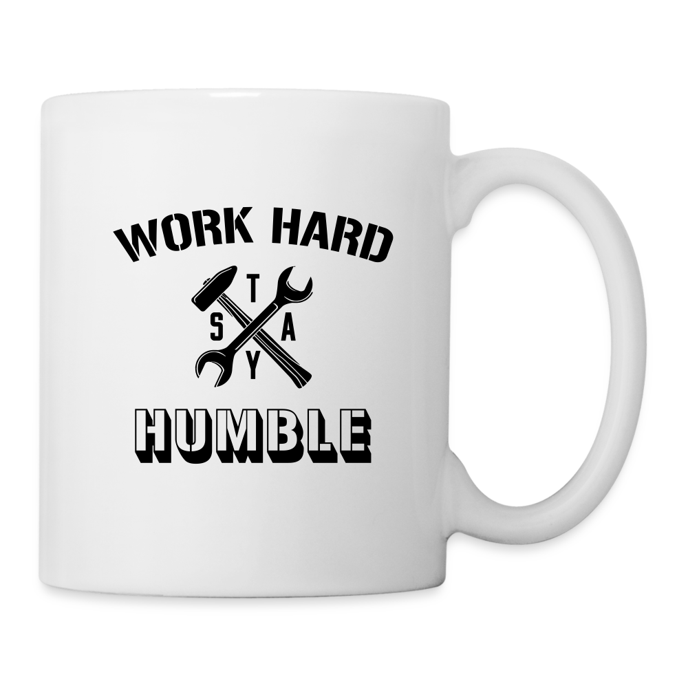 Work Hard & Stay Humble Mug Design - white