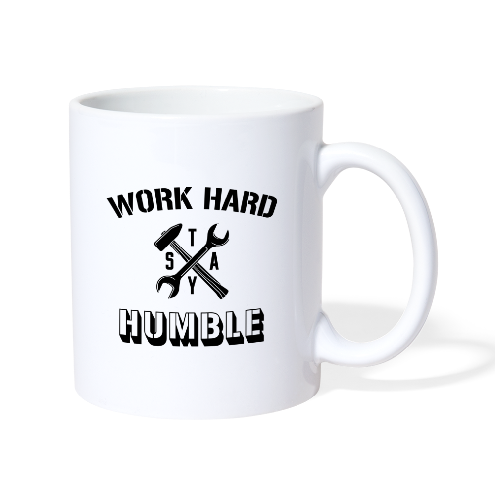 Work Hard & Stay Humble Mug Design - white