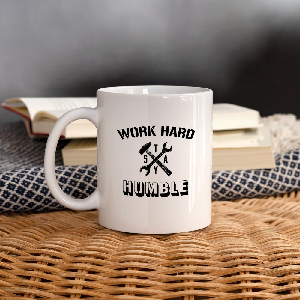 Work Hard & Stay Humble Mug Design - white