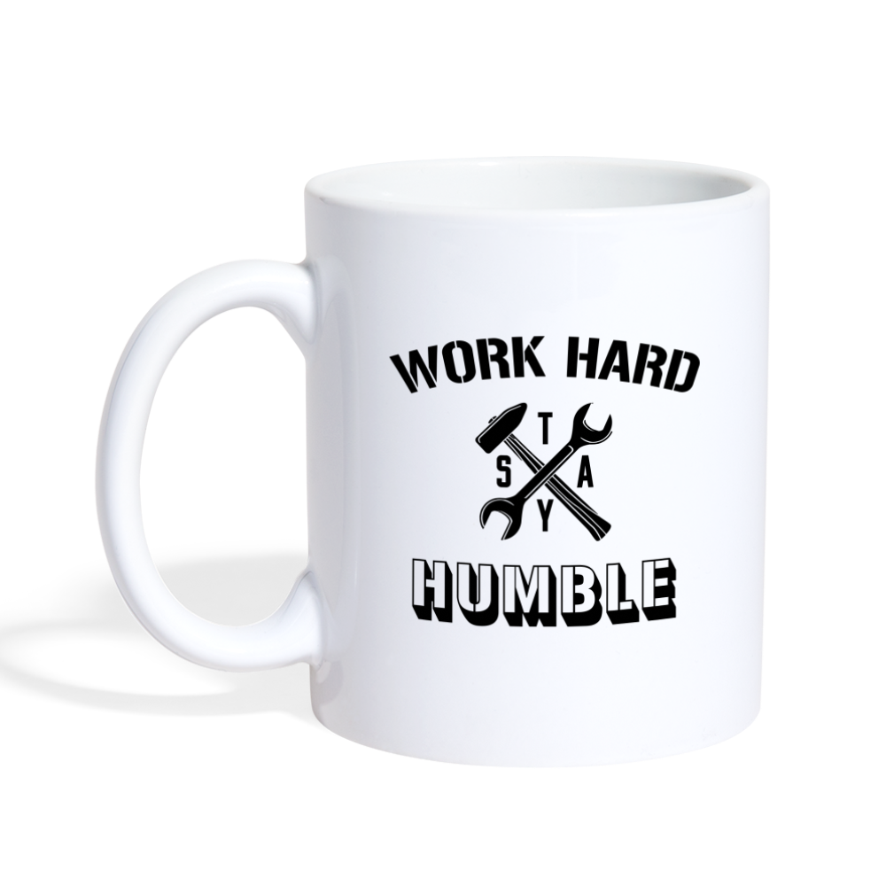 Work Hard & Stay Humble Mug Design - white