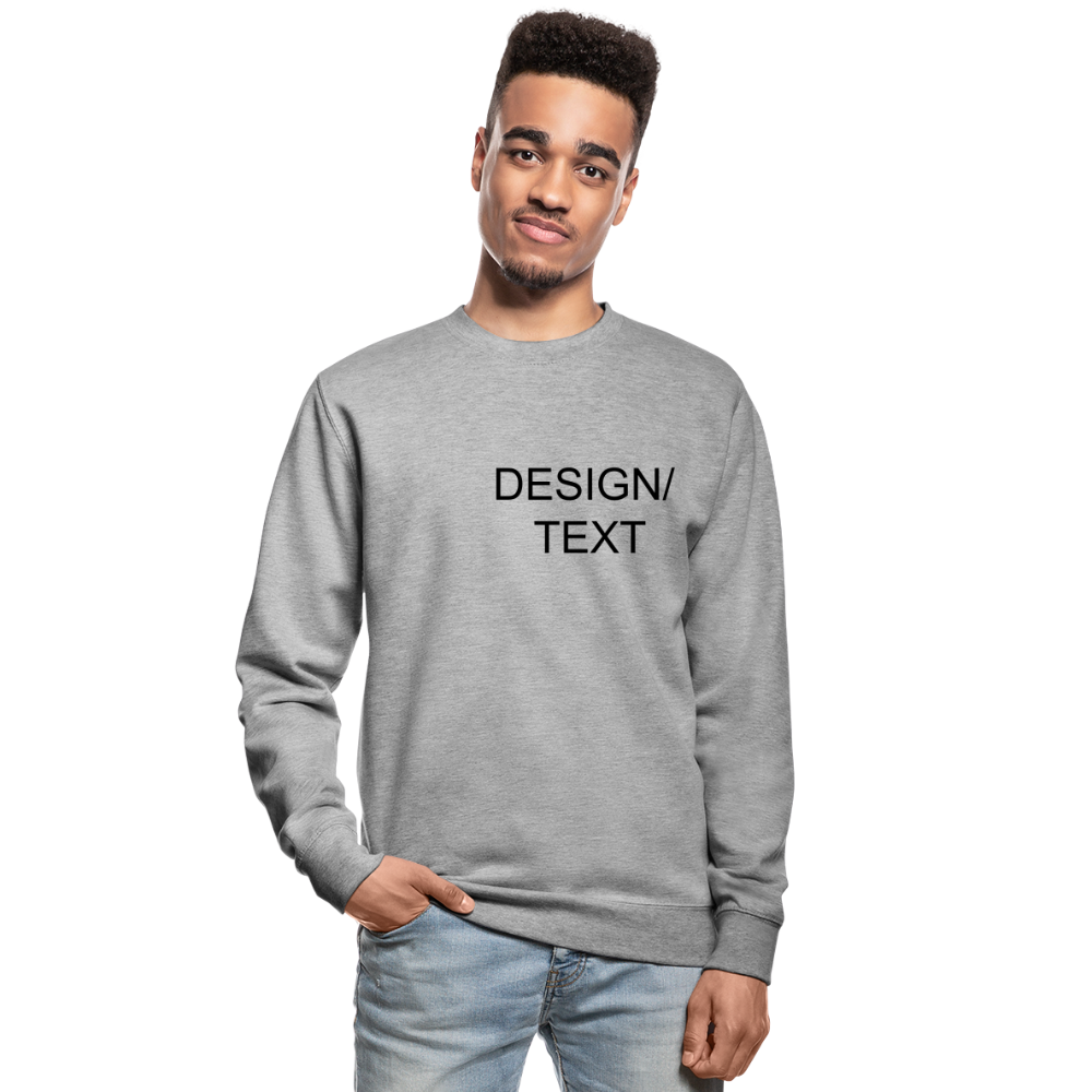 Unisex Sweatshirt , Upload Your Brand Logo/TEXT -Work Uniform - salt & pepper