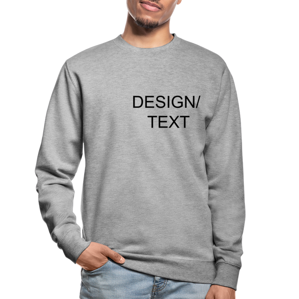 Unisex Sweatshirt , Upload Your Brand Logo/TEXT -Work Uniform - salt & pepper